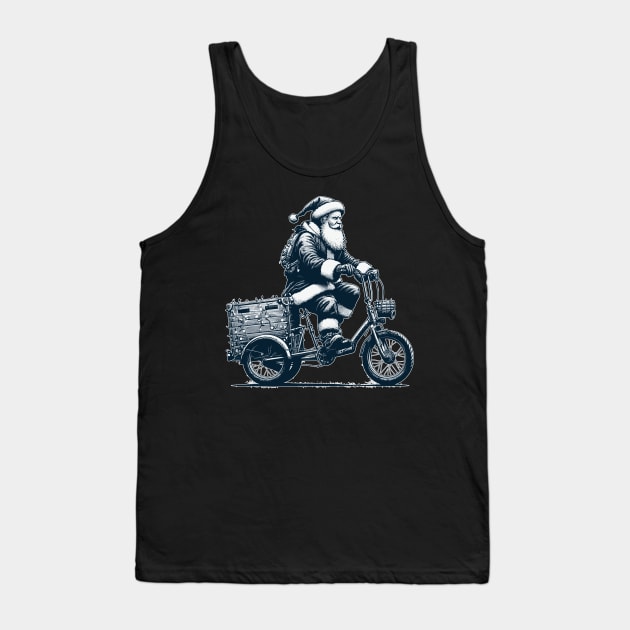 Santa Claus on cargo bike Tank Top by TomFrontierArt